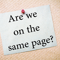 everyone in the team on the same page